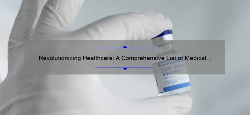 Revolutionizing Healthcare: A Comprehensive List of Medical Technologies [Infographic]